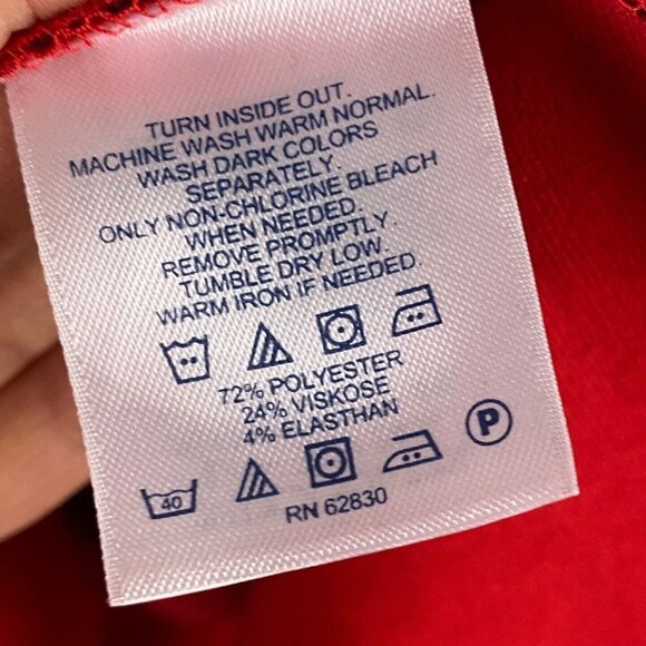 Lands End Fit Flare Dress Faux Wrap 3/4 Sleeves Knee Length Red Size 18 - Picture 5 of 10